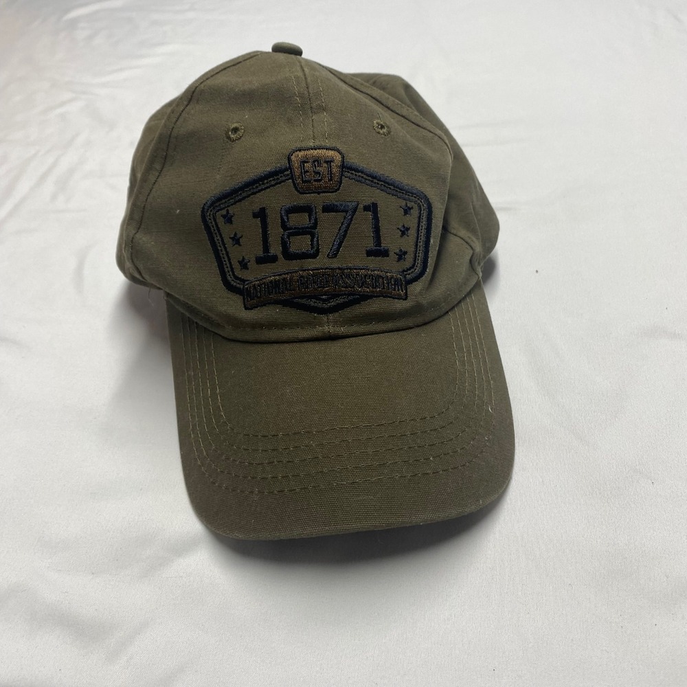 NRA Est 1871 Embroidered Patch Baseball Cap Olive Green Adjustable Hat